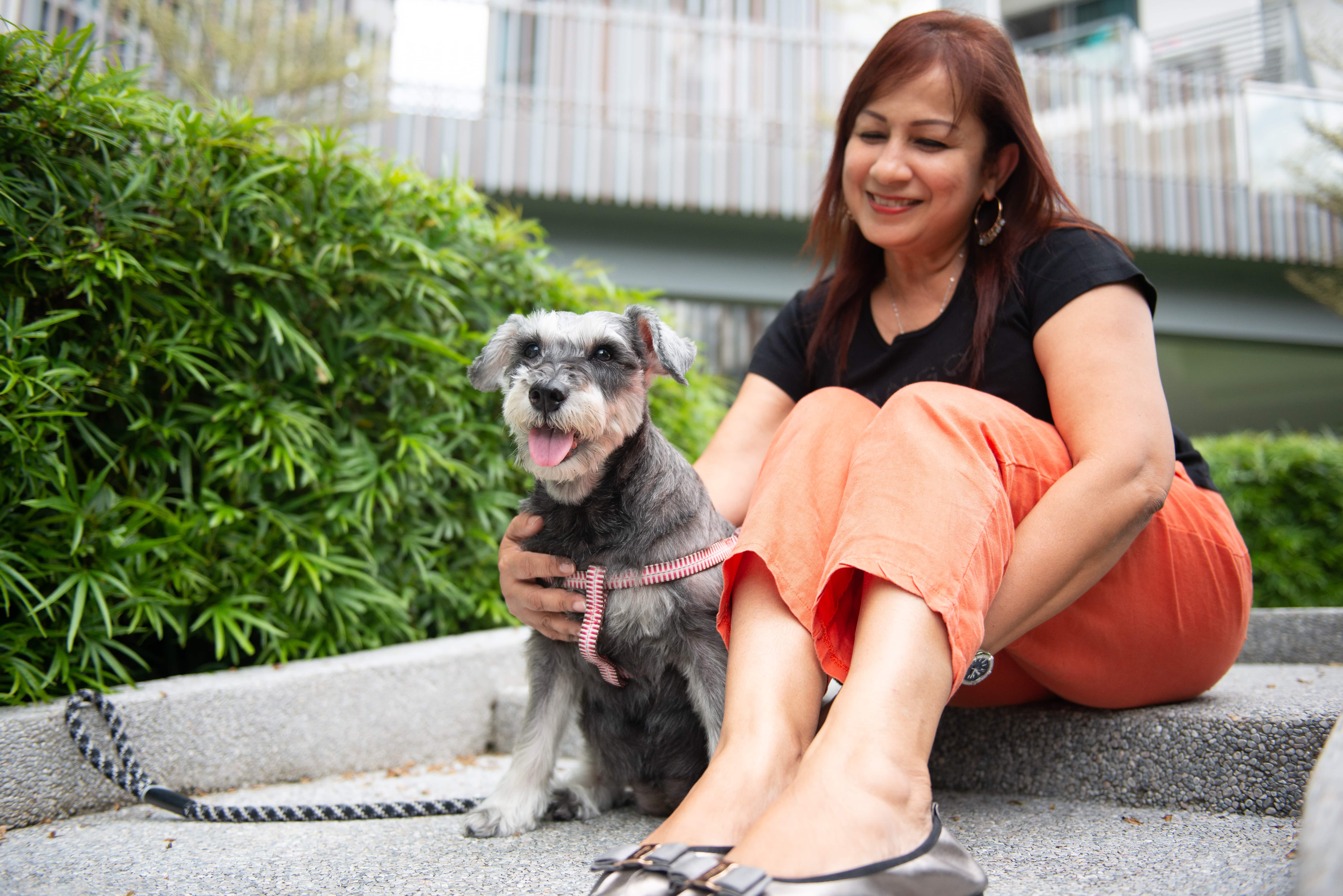 Lady with Miniature Schnauzer