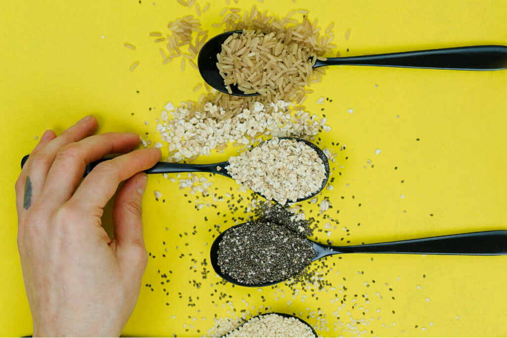 Grains on tablespoon