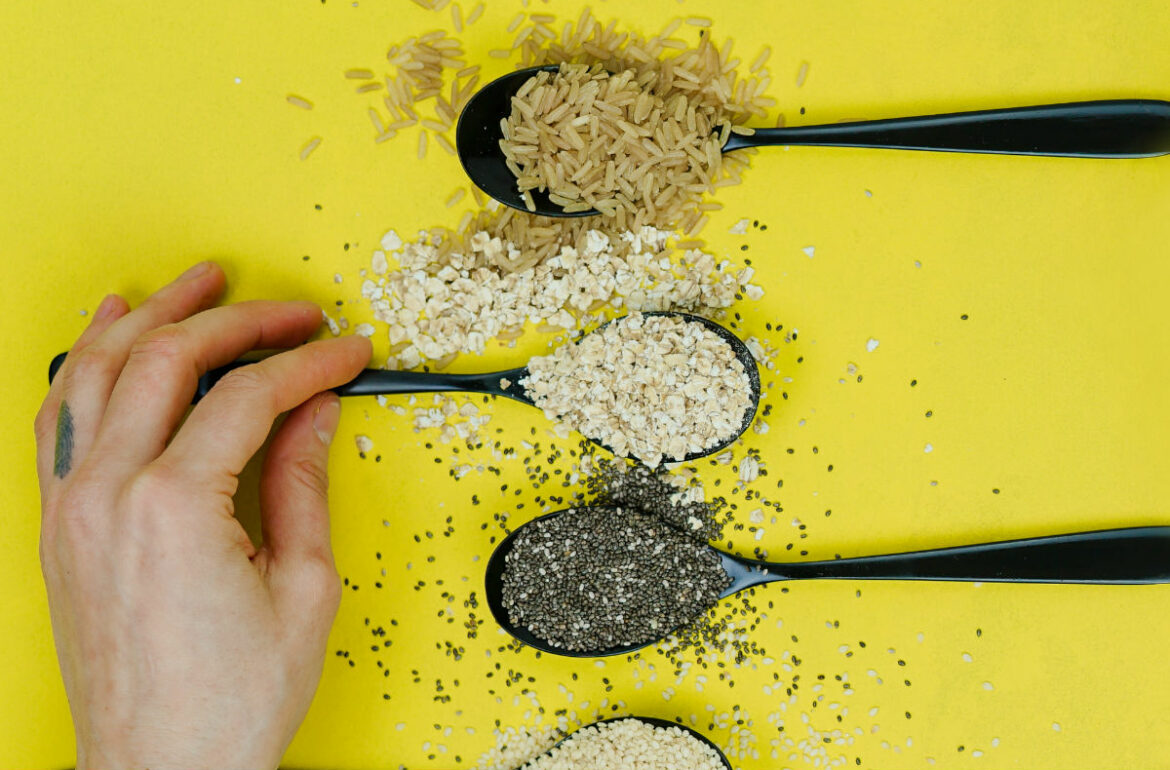 Grains on tablespoon