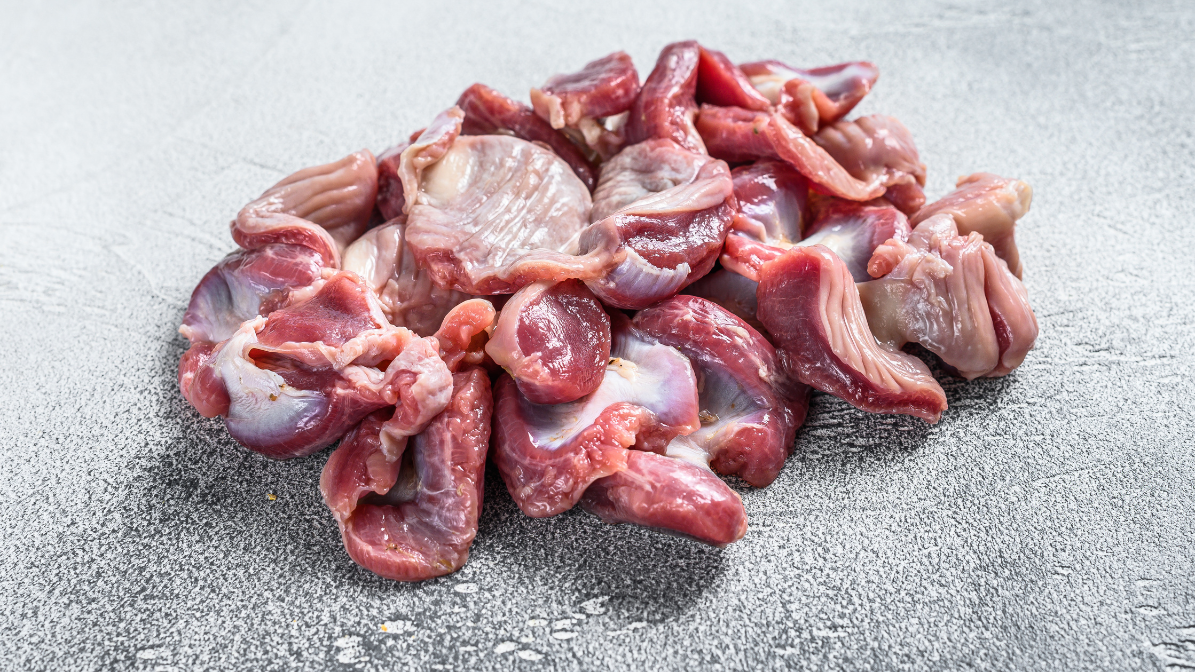 chicken gizzard heart offal raw